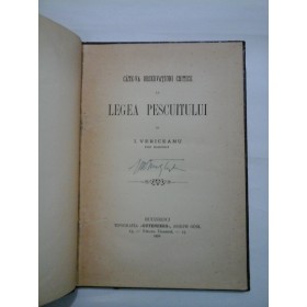  CATE-VA  OBSERVATIUNI  CRITICE  LA  LEGEA  PESCUITULUI -1896 - I. VERICEANU